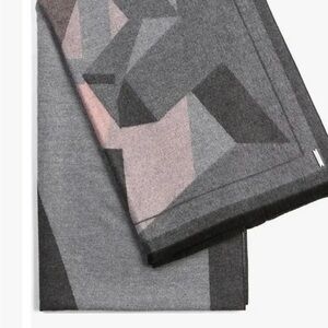 Soia and Kyo Geometric Gray and Pink Scarf NWT
